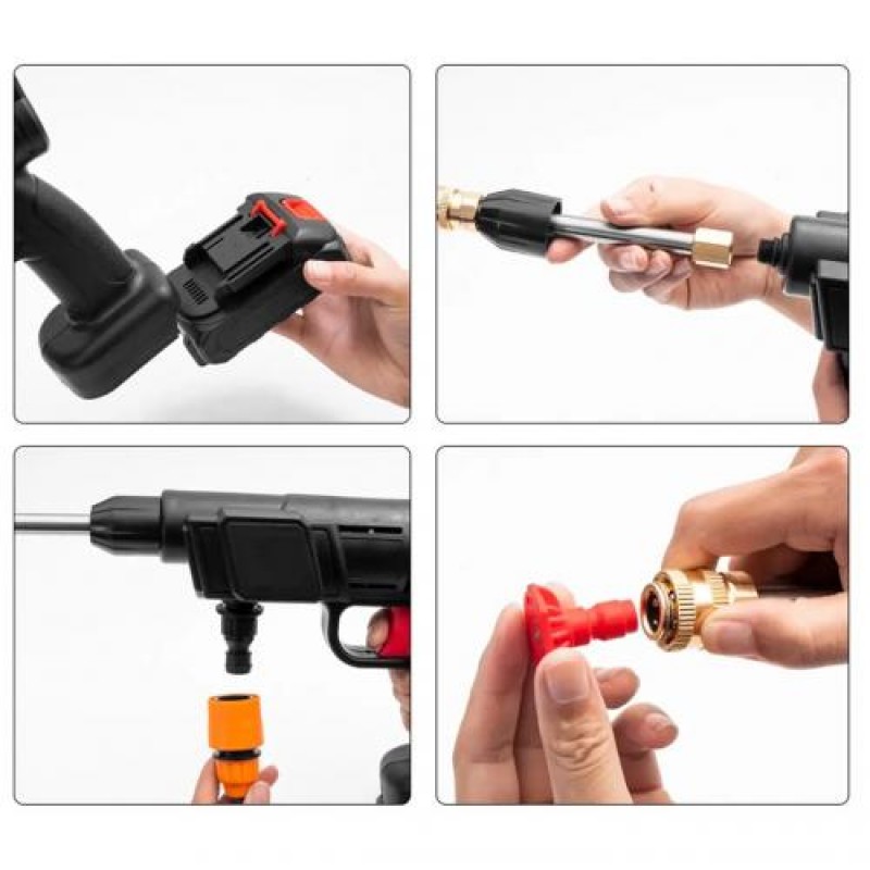 Акумуляторна мийка високого тиску RIAS Water Gun 2хАКБ Black