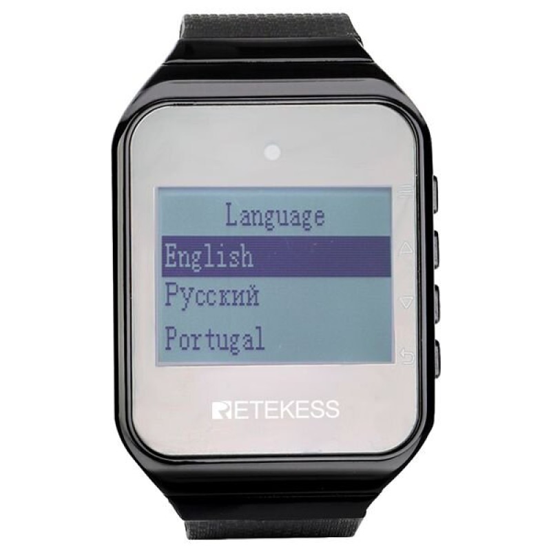 Годинник пейджер для офіціантів з російським меню Retekess TD108, чорний