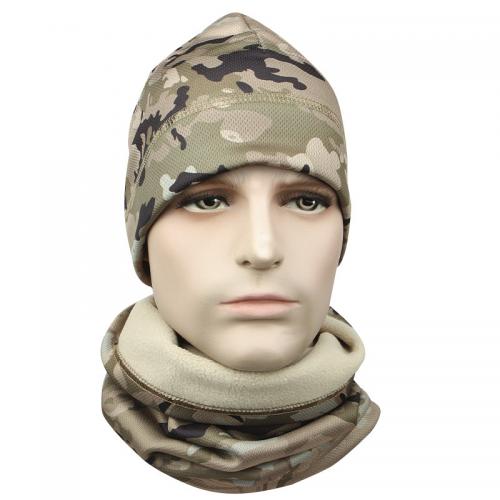 Комплект шапка-баф флісова No Brand JY-139 Camouflage One Size 12876-83129 Комплект шапка-баф флісова No Brand JY-139 Camouflage One Size 12876-83129