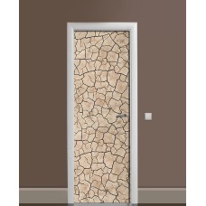 Наклейка на двері Zatarga «Суха глина» 650х2000 мм вінілова 3Д наклейка декор самоклеюча