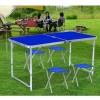 Розкладний туристичний стіл для пікніка зі стільцями набір туристичний у валізі складаний стіл та 4 стільці Easy Campi Синій