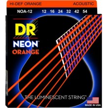 Струни для акустичної гітари 6 шт DR NOA-12 Hi-Def Neon Orange K3 Coated Medium Acoustic Guitar Strings 12/54
