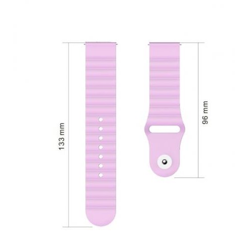 Ремінець BeWatch 20мм силіконовий для годинника універсальний Wave Лавандовий (1010703) Ремінець BeWatch 20мм силіконовий для годинника універсальний Wave Лавандовий (1010703)