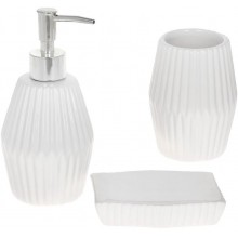 Набір керамічних аксесуарів для ванної кімнати White Lero 3 предмети BonaDi DP218292