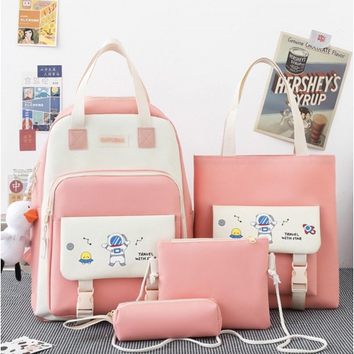 Рюкзак шкільний для дівчинки Hoz 4 в 1 Рожевий (SK001599) в інтернет супермаркеті PbayMarket!