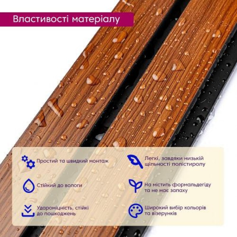 Декоративна PS рейка Sticker Wall 122*2900*12мм (D) SW-00001746