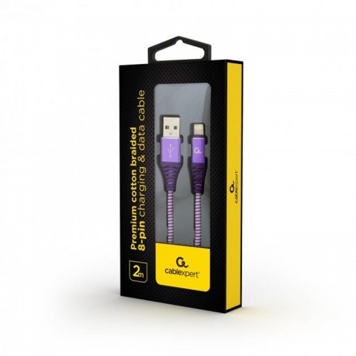 Кабель Cablexpert USB 2.0 A - Lightning 2м Фіолетовий (CC-USB2B-AMLM-2M-PW) в інтернет супермаркеті PbayMarket!