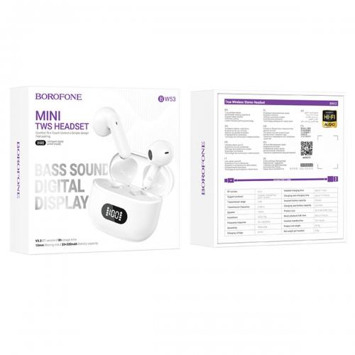 Навушники Borofone BW53 Elegant true wireless BT headset White