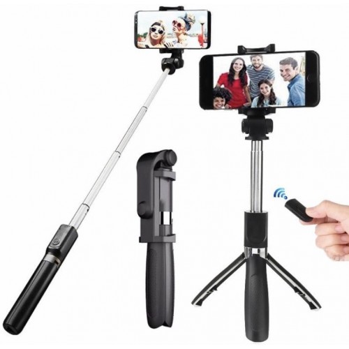 Трипод - тринога Selfie Stick Apexel L01 bluetooth Чорний (300466)