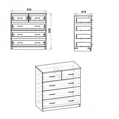 Комод Компаніт 2+3 Бук (81х42х82 см) Комод Компаніт 2+3 Бук (81х42х82 см)