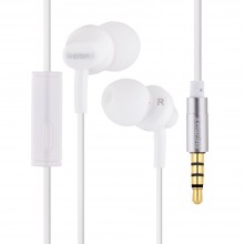 Проводные наушники вакумные с микрофоном Remax 3.5 mm RM-501 Base driven stereo sound 1.2 m White