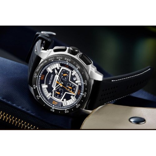 Чоловічий годинник Megir 2056 Todest Silver/Black