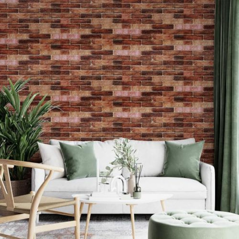 Самоклеюча 3D панель під коричневу цеглу катеринослав Sticker Wall 3080х700х3мм