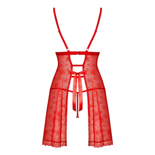 Комплект пеньюар і стринги Obsessive Claussica M/L Red (SX1135) Комплект пеньюар і стринги Obsessive Claussica M/L Red (SX1135)
