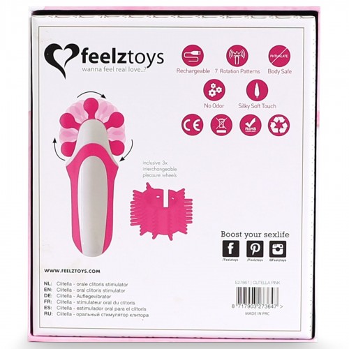 Стимулятор з імітацією оральних пестощів FeelzToys - Clitella Oral Clitoral Stimulator Pink в інтернет супермаркеті PbayMarket!