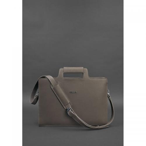 Жіноча шкіряна сумка для ноутбука та документів BlankNote 15 Brown-Beige (BN-BAG-36-beige)