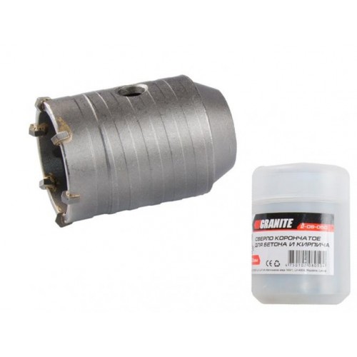 Свердло корончате GRANITE для бетону 50 мм 6 зубців 2-08-050 Свердло корончате GRANITE для бетону 50 мм 6 зубців 2-08-050