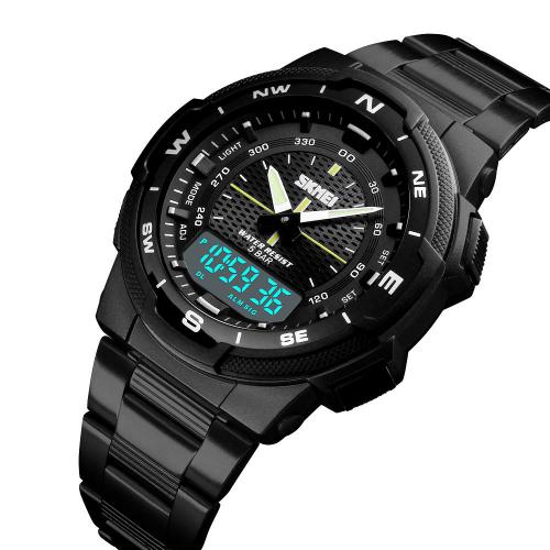 Чоловічий наручний годинник Skmei 1370 Black 1370BKBK (17130-hbr) Чоловічий наручний годинник Skmei 1370 Black 1370BKBK (17130-hbr)