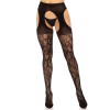 Панчохи Leg Avenue Eyelet lace suspender hose Black One Size