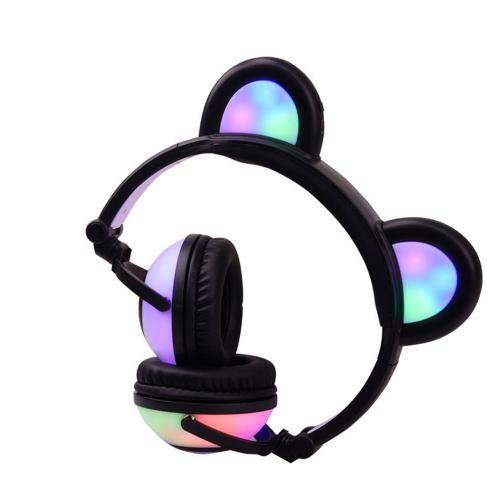 Навушники Linx Bear Ear Headphone з ведмежими вушками LED підсвічування 350 mAh Чорний (SUN1859) Навушники Linx Bear Ear Headphone з ведмежими вушками LED підсвічування 350 mAh Чорний (SUN1859)