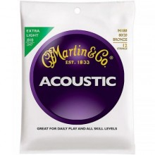 Струни для акустичної гітари Martin M180 Acoustic 80/20 Bronze Extra Light 12-String 10/47
