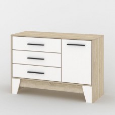 Комод Тиса Мебель 107 Дуб сонома Білий 77x40x112 см
