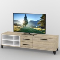 Тумба під телевізор Тиса Мебель ТВ-377 Дуб сонома Білий 49x44x180 см Тумба під телевізор Тиса Мебель ТВ-377 Дуб сонома Білий 49x44x180 см