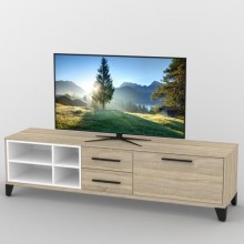 Тумба під телевізор Тиса Мебель ТВ-377 Дуб сонома Білий 49x44x180 см
