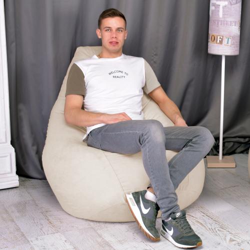 Крісло Мішок Груша Замша 150х100 Студія Комфорту Великий бежевий Крісло Мішок Груша Замша 150х100 Студія Комфорту Великий бежевий