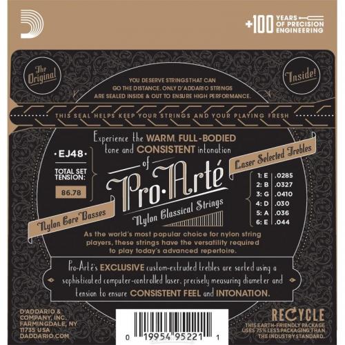 Струни для класичної гітари D'Addario EJ48 Classical 80/20 Bronze Wound Nylon Hard Tension Струни для класичної гітари D'Addario EJ48 Classical 80/20 Bronze Wound Nylon Hard Tension