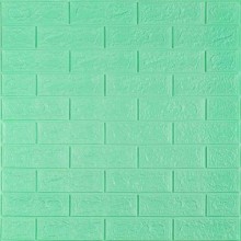 3D панель самоклеюча цегла М'ята 700x770x5мм (012-5) Sticker Wall SW-00000148