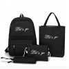 Рюкзак шкільний для дівчинки Hoz 4 в 1 Let's go Чорний (SK001608) в інтернет супермаркеті PbayMarket!