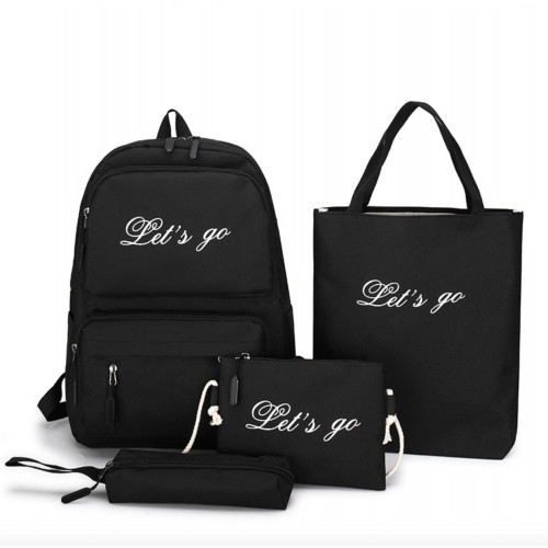 Рюкзак шкільний для дівчинки Hoz 4 в 1 Let's go Чорний (SK001608) в інтернет супермаркеті PbayMarket!