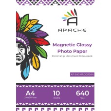 Магнітний фотопапір глянець Apache A4 640 г/м2 Білий 10 шт (10445)