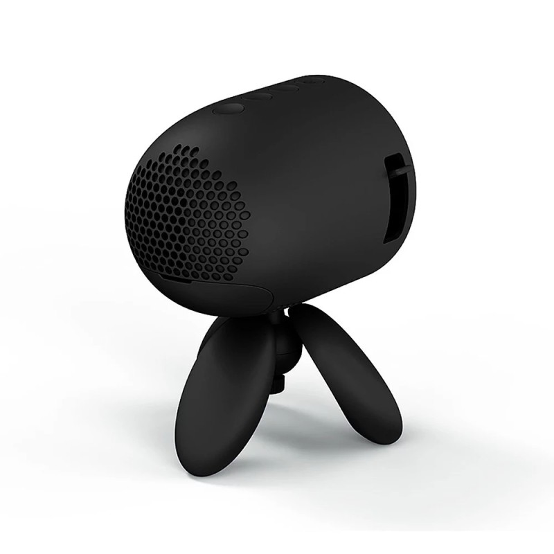 Міні відео-проектор світлодіодний з динаміком YG220 з регульованою підставкою триноги та підтримкою 1080P Чорний