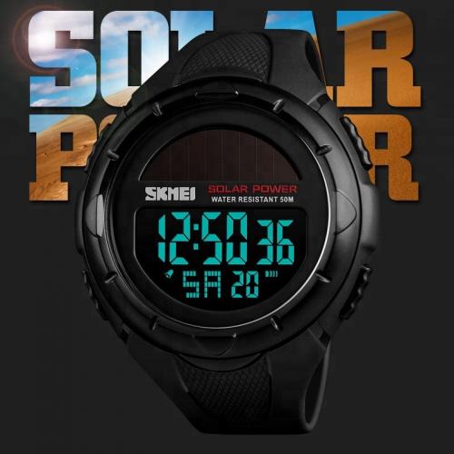 Чоловічий спортивний наручний годинник на сонячній батареї Skmei 1405 Solar Чорний (1591284131) Чоловічий спортивний наручний годинник на сонячній батареї Skmei 1405 Solar Чорний (1591284131)