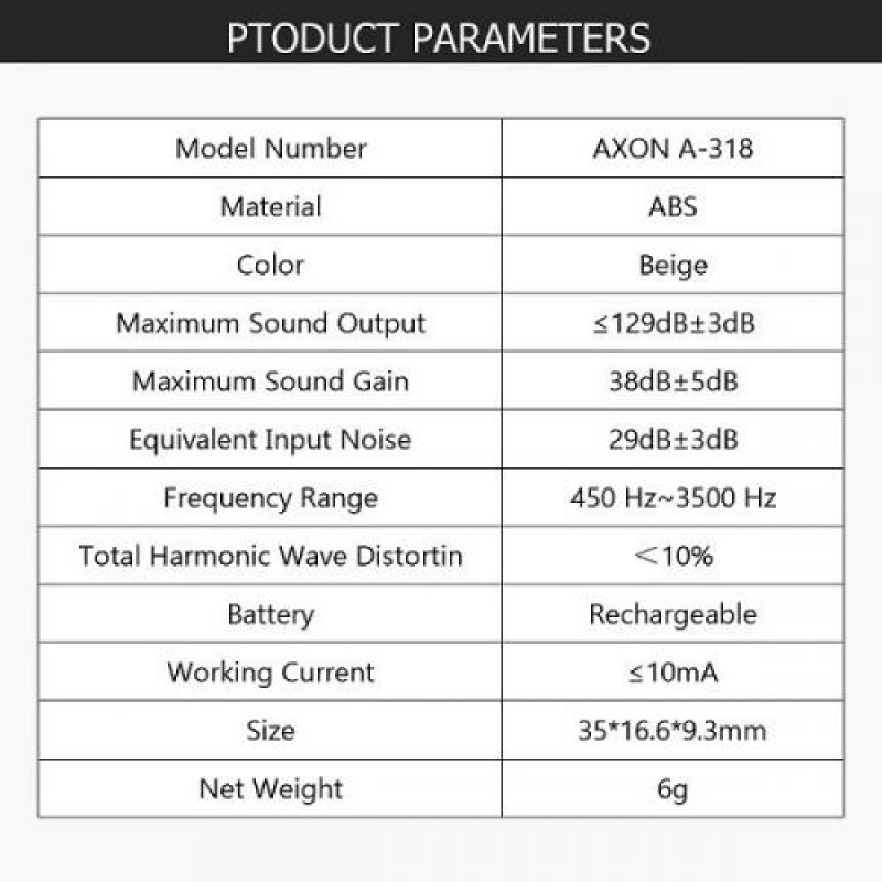 Слуховий апарат завушний акумуляторний для лівого вуха Axon A-318