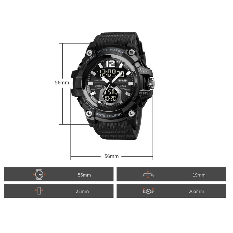 Годинник наручний Skmei 1725 Чорний