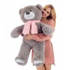 Плюшевий ведмідь Mister Medved із шарфиком Денні 110 см Сірий (098)