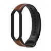 Ремінець для Xiaomi Mi Band 5 | 6 силікон + шкіра MiJobs Коричнево Чорний (1540703)