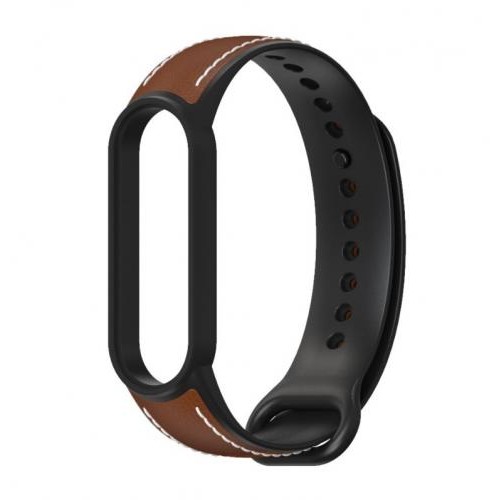 Ремінець для Xiaomi Mi Band 5 | 6 силікон + шкіра MiJobs Коричнево Чорний (1540703) Ремінець для Xiaomi Mi Band 5 | 6 силікон + шкіра MiJobs Коричнево Чорний (1540703)
