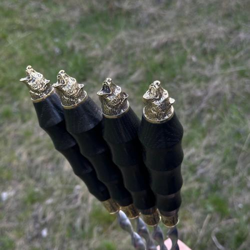Шампура з дерев'яною ручкою Gorillas BBQ Ведмідь ручної роботи SKK57 45 см 4 шт (5429) Шампура з дерев'яною ручкою Gorillas BBQ Ведмідь ручної роботи SKK57 45 см 4 шт (5429)