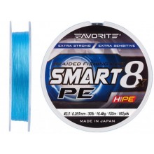 Шнур Favorite Smart PE 8x 150м #2.5/0.265mm 30lb/16.4kg Синій (1013-1693.10.77)