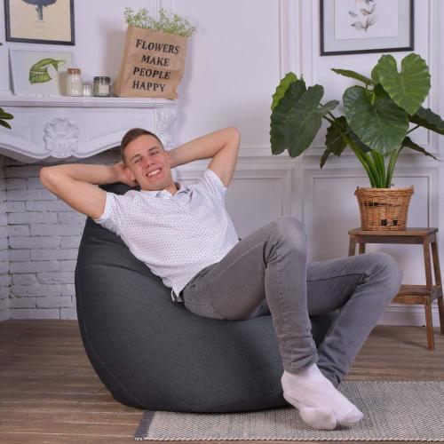 Крісло Мішок Груша Рогожка 150х100 Студія Комфорту Великий сірий Крісло Мішок Груша Рогожка 150х100 Студія Комфорту Великий сірий