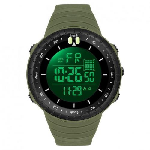 Водостійкий тактичний кварцовий годинник Sanda Bike Green