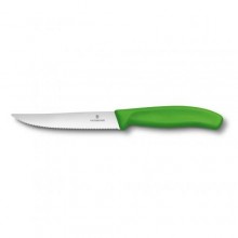 Кухонний ніж Victorinox SwissClassic Gourmet для стейку та піци 120 мм Зелений (6.7936.12L4)