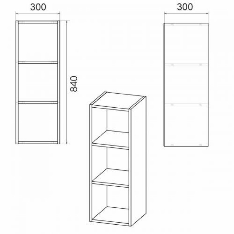 Полиця навісна Компанит П 32 30х30х84 см Бук