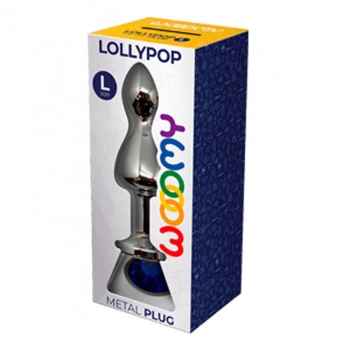 Металева анальна пробка Wooomy Lollypop Double Ball Metal Plug Blue L діаметр 3,5 см, довжина 10,5см в інтернет супермаркеті PbayMarket!