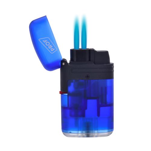 Запальничка газова 2 турбо Prof Double Jet Flame Transparent Синя (40803728BLU) Запальничка газова 2 турбо Prof Double Jet Flame Transparent Синя (40803728BLU)
