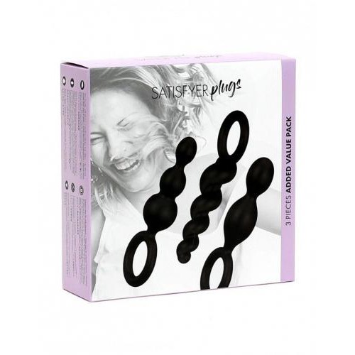 Набір анальних пробок Satisfyer Plugs 3 шт Чорний (SO2323)